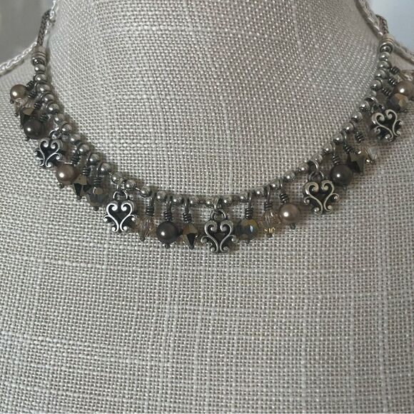 Brighton Silver Collar-Style Necklace with Organic Design - Picture 4 of 4